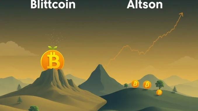 Urgent Alert: Bitcoin Season Dominates as Altcoin Index Plunges to 37 A visual representation of Bitcoin Season dominating the crypto market, with the Altcoin Season Index dropping.