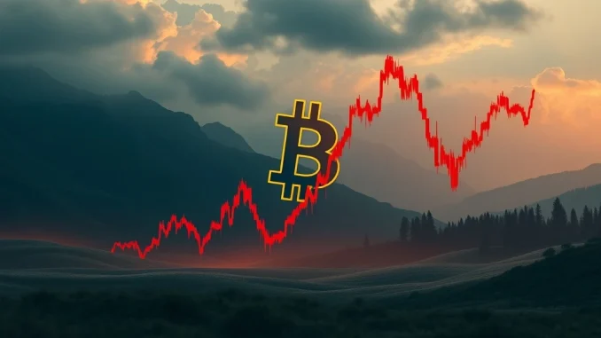 A visual representation of a significant Bitcoin short surge on financial charts, indicating a bearish shift in the crypto market.