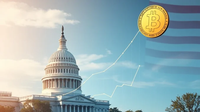 Bitcoin's Phenomenal Surge: How Price Growth Fuels Stablecoin Expansion and Bolsters US Fiscal Stability A visual representation of Bitcoin's price surge driving stablecoin growth, leading to enhanced US fiscal stability.