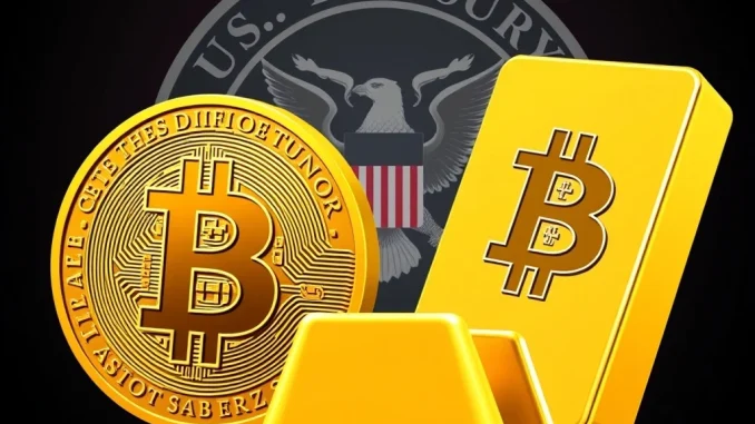 Bitcoin and gold bars compared as stores of value by U.S. Treasury official