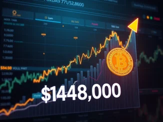 Bitcoin surge with bull flag pattern signaling a breakout to $148,000