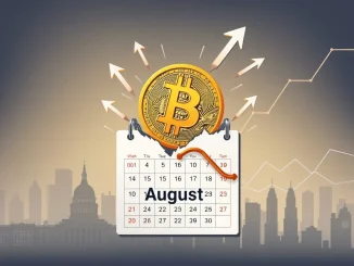 A chart showing an unprecedented Bitcoin surge in July and Q2 2025, defying historical August decline trends, driven by strong institutional adoption.