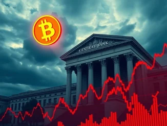 Illustrates the dramatic Bitcoin surge as the Federal Reserve faces a $100 billion loss, highlighting crypto market shifts.