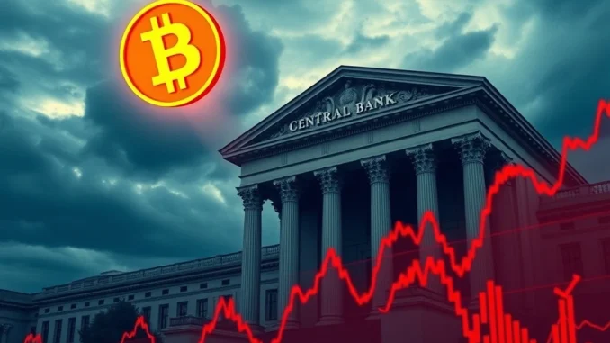 Illustrates the dramatic Bitcoin surge as the Federal Reserve faces a $100 billion loss, highlighting crypto market shifts.