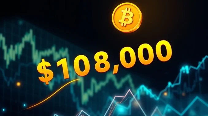 Bitcoin (BTC) price surges above $108,000 on a financial graph