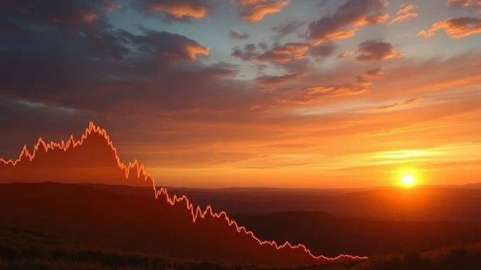 Bitcoin trading volume decline shown on a market graph during summer lull