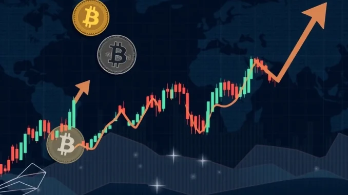 A chart illustrating Bitcoin trading volumes, highlighting recent dips and overall crypto market trends.