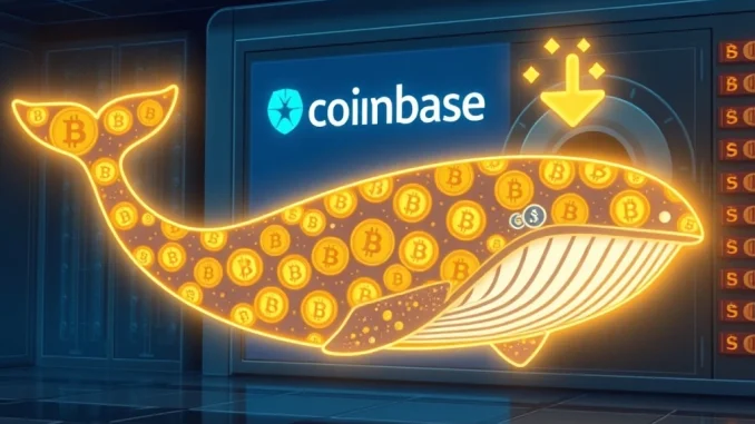 Visualizing a significant Bitcoin transfer of 2,499 BTC moving to Coinbase Institutional, representing a major crypto whale transaction.