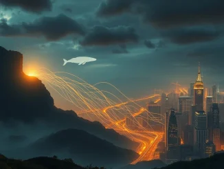 A visual representation of a significant Bitcoin transfer from a dormant wallet, symbolizing market speculation and whale activity.