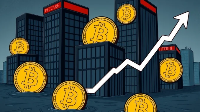 Visualizing the financial struggle of Bitcoin treasury firms trading below their net asset value in a volatile crypto market.