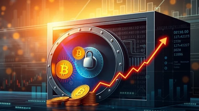 Bitcoin Treasury: Strategic Surge Sees New Institutions Acquire 29,500 BTC Visualizing the substantial growth in Bitcoin treasury holdings, showcasing institutional Bitcoin adoption and strategic corporate Bitcoin investment.