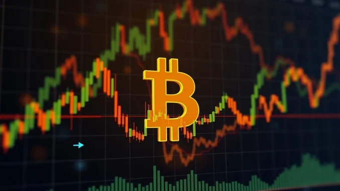 A Bitcoin price chart with tight Bollinger Bands, signaling an impending volatility breakout fueled by rising derivatives open interest.