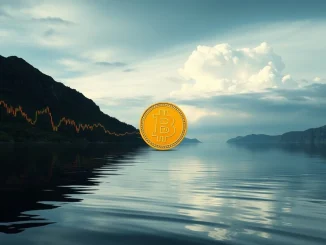 A calm Bitcoin price chart signaling historic low volatility, hinting at a crucial cross-asset market shift across crypto and traditional assets.