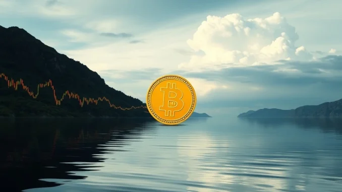 A calm Bitcoin price chart signaling historic low volatility, hinting at a crucial cross-asset market shift across crypto and traditional assets.