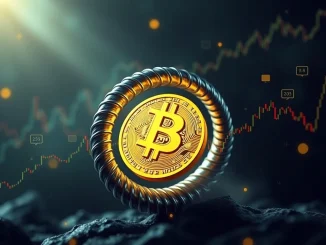 A visual representation of Bitcoin Volatility as a coiled spring, signaling upcoming market shifts.