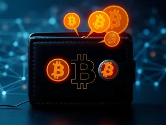A digital representation of a secure Bitcoin wallet moving funds, symbolizing a significant crypto transaction and market impact.