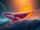 A large digital whale, representing a Bitcoin Whale investor, swimming towards a soaring Bitcoin price chart, symbolizing a significant $23.7M investment and a bullish Bitcoin Price Target.