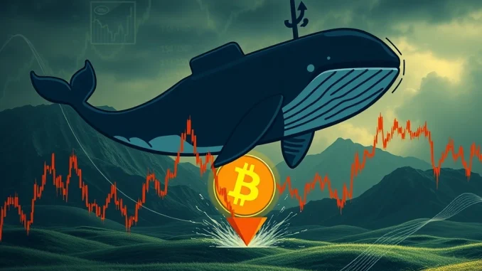Bitcoin Plunges: Crypto Whale Sells 24,000 BTC, Sparking Market Jitters A digital whale causes a Bitcoin dip by selling 24,000 BTC, creating market ripples and affecting cryptocurrency charts.