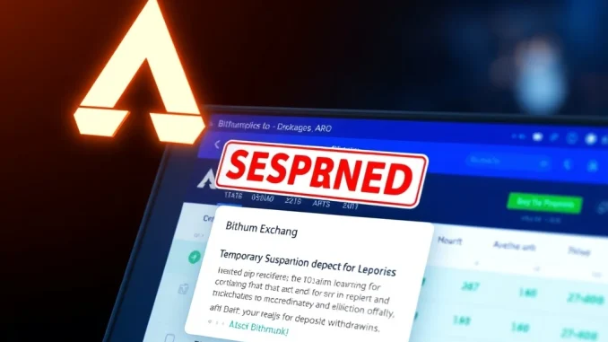 Bithumb APT suspension notice for the Aptos network upgrade, ensuring smooth transitions for traders on the exchange.