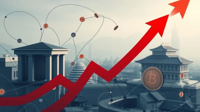 Graph illustrating a sharp rise in fraud-linked accounts at KB Kookmin Bank following its Bithumb crypto exchange partnership.