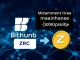 A digital depiction of the Bithumb exchange logo with ZRC token symbol, indicating a temporary deposit withdrawal suspension for a network upgrade.