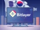 A screen displaying **Bitlayer BTR** trading on Coinone, symbolizing the new crypto listing and market expansion in South Korea.