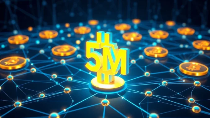 Visualizing Bitlayer's successful $5M cryptocurrency funding round, fueling Bitcoin layer-2 network expansion.