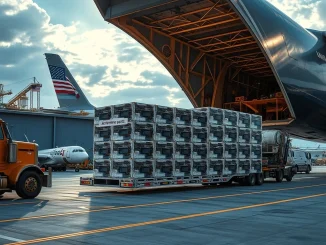 Bitmain Antminer components arriving in the US for local assembly, showcasing a strategic move to navigate crypto tariffs.
