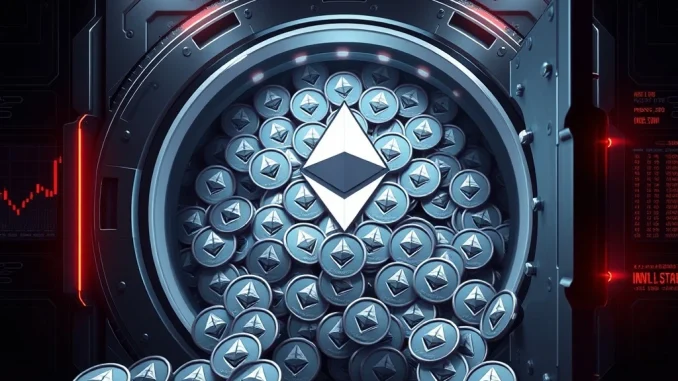 A digital vault representing BitMine's record-breaking Ether treasury, highlighting massive ETH acquisition and growth in crypto reserves.