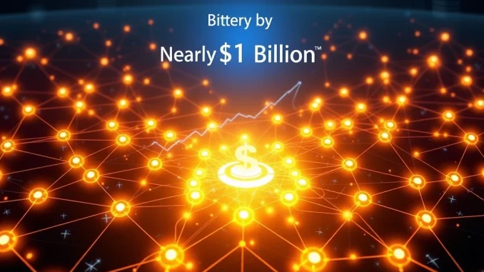 A digital representation of Bittensor's expanding decentralized AI subnet market, symbolizing rapid growth and innovation in blockchain AI.