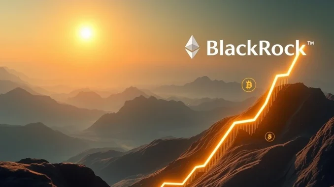 Ethereum ETF Explodes: BlackRock ETHA Hits $10B in Record Time, Signifying Phenomenal Crypto Growth A chart showing the rapid growth of BlackRock ETHA, symbolizing the phenomenal rise of the Ethereum ETF in crypto investment.