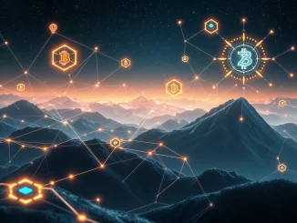 A vibrant visual depicting the revolutionary advancements in the blockchain sector, highlighting zero-knowledge tech and institutional crypto integration.