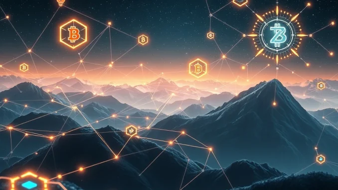 A vibrant visual depicting the revolutionary advancements in the blockchain sector, highlighting zero-knowledge tech and institutional crypto integration.