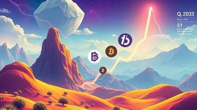 Illustrates BlockDAG, Solana, Chainlink, and Sui leading a significant crypto rally, highlighting BlockDAG's 30x return potential.