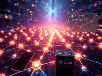 Visualizing BlockDAG's innovative X1-X10 crypto mining demo alongside BNB's ascent and HBAR crypto's critical support test.