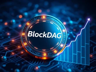 BlockDAG presale growth with glowing digital coin and nodes