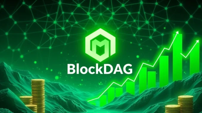 Visualizing BlockDAG's record-breaking presale success with significant financial growth and high projected ROI.