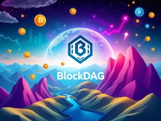 A digital representation of BlockDAG's impressive presale growth, symbolizing significant crypto gains and market dominance.