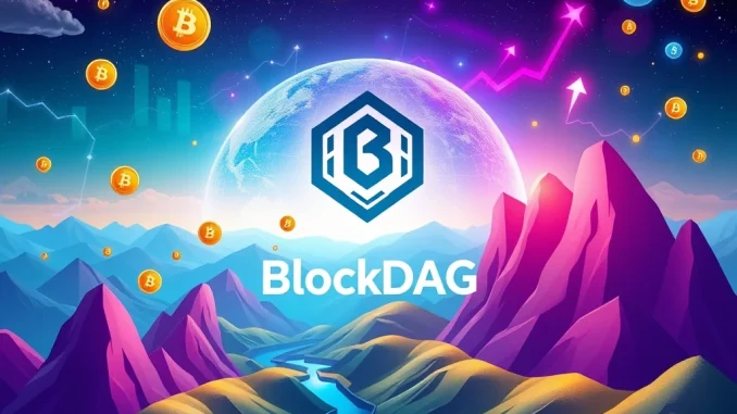 A digital representation of BlockDAG's impressive presale growth, symbolizing significant crypto gains and market dominance.