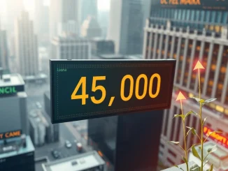 Graph showing blue-chip stocks reaching a new high, with AI and dividend growth symbols, representing a robust market rally.