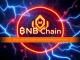 Visualizing the BNB Chain upgrade aiming for 20,000 TPS, symbolizing rapid blockchain scalability and enhanced DApp performance.
