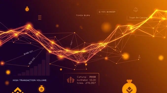 BNB Chain Unleashes Astonishing 14.1M Daily Transactions Amidst DeFi Boom A vibrant digital network representing the BNB Chain, illustrating the massive surge in daily transactions and robust DeFi activity.