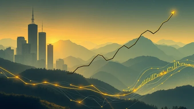 A chart illustrating BNB price movements, showcasing its resilience despite a recent dip, reflecting strong institutional crypto adoption and network growth.