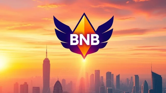 BNB price chart showing a significant surge, reaching a new all-time high, symbolizing the growth of Binance Coin.
