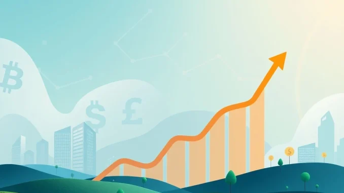 A visual representation of the BNB price surge, showing an upward trending chart with financial symbols, indicating significant institutional crypto investment.