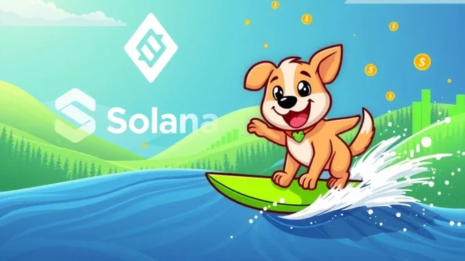 Dynamic chart showing explosive BONK crypto trading volume surge on Solana, symbolizing the rising momentum of Solana meme coins.