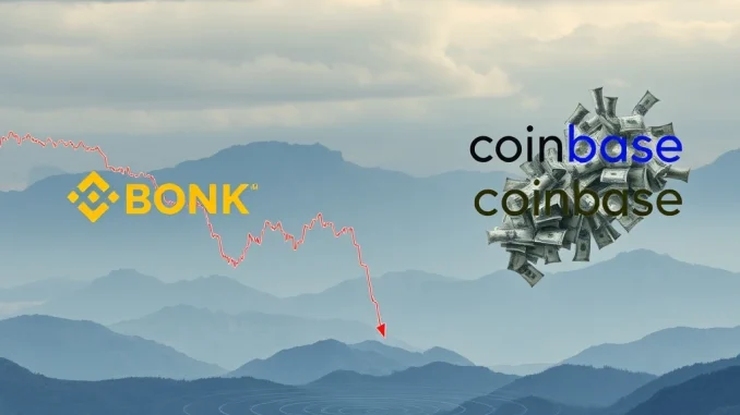 BONK Token Plunge: Unpacking the $18.75M Galaxy-Linked Transfer Shockwave Chart showing a sharp decline in BONK token price following a major whale transfer to exchanges, indicating market volatility.