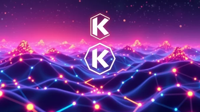 A digital illustration representing the BORA ecosystem integrating the Kaia CL Protocol, symbolizing enhanced crypto liquidity and interconnected blockchain gaming.