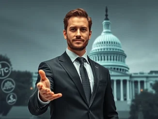 Brian Quintenz, a CFTC Chair Nominee, engaging with crypto industry representatives, symbolizing the crucial crypto industry support he seeks for his confirmation.