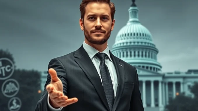 Brian Quintenz, a CFTC Chair Nominee, engaging with crypto industry representatives, symbolizing the crucial crypto industry support he seeks for his confirmation.